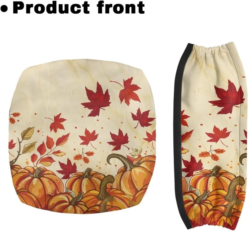 LedBack Fall Leaves Walker Accessories Thanksgiving Rollator Walker Seat and Backrest Covers Soft Dust Cover Ideal Gifts for Seniors in Assisted Living 2 Piece Pumpkin Walker Seat Cover Set - Image 2